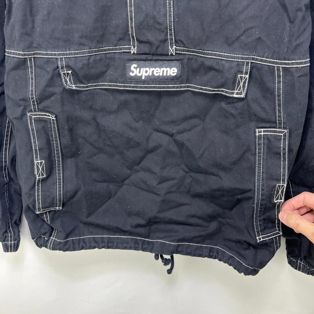 Supreme Contrast Stitch Twill Pullover FW16 Black - Picture 4 of 15